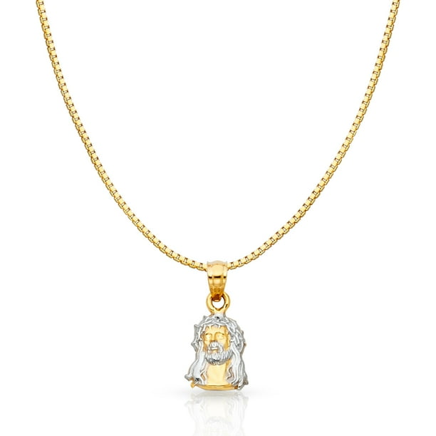 14K Two Tone Gold Jesus Religious Charm Pendant For Necklace or Chain Ioka 14K Two Tone Gold Jesus Religious Charm Pendant For Necklace or Chain Ioka